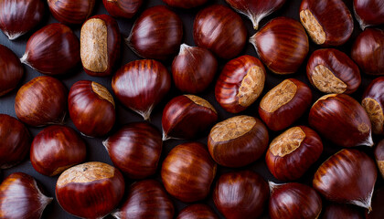 Obraz premium Wallpaper full of chestnuts