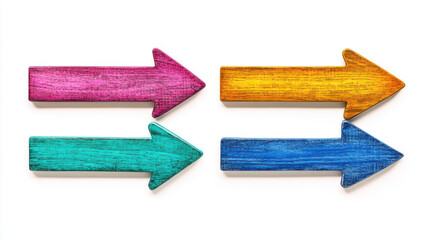 Colorful arrows in various directions create vibrant visual guide. arrows, in pink, yellow, turquoise, and blue, symbolize movement and direction, perfect for creative projects