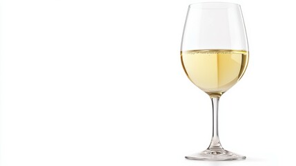 Fototapeta premium white Wine in glass isolated on white background, full depth of field