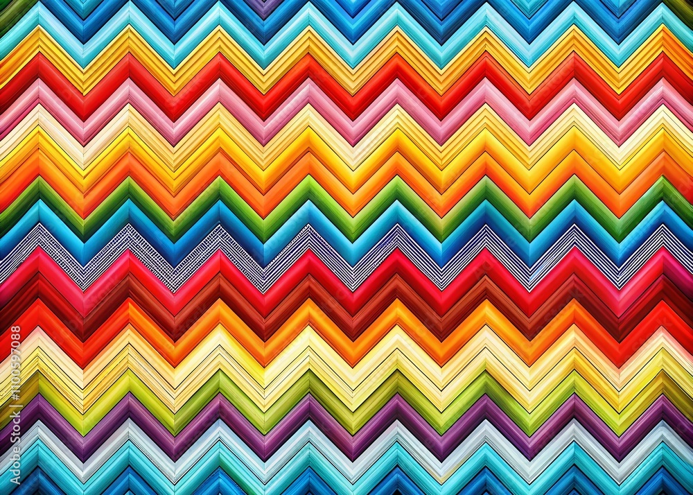 Poster bright chevron zig-zag tileable pattern in vibrant colors for architectural photography and design a
