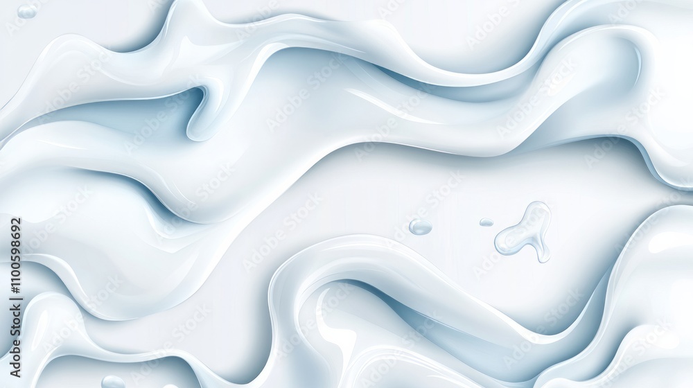 Poster milk splash seamless pattern. 3d realistic yogurt wave border isolated on white background. vector m