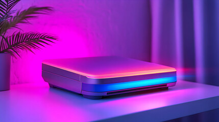 Neon Glow 3D Device Illustration