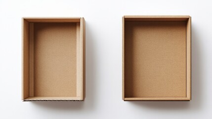 Fototapeta premium Opened and closed cardboard box isolated on white 