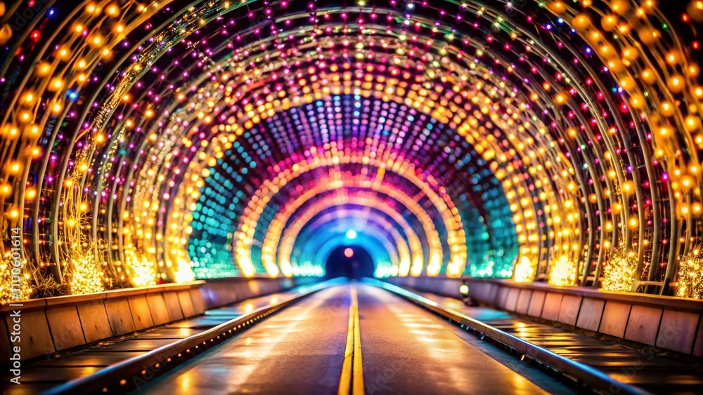Poster captivating blurred lights in a tunnel creating a dreamlike atmosphere for unique product photograph