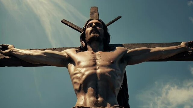 closeup of jesus christ crucified on the cross