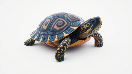 Fototapeta premium Coahuilan Box Turtle with a unique shell pattern, natural diversity, color morphs