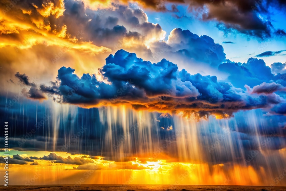 Aufkleber Captivating Silhouette of Clouds and Rain in a Seamless Pattern for Nature Enthusiasts and Designers Capturing the Essence of Weather Elements in Minimalist Art