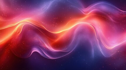 Obraz premium Abstract Cosmic Waves of Red Purple and Gold