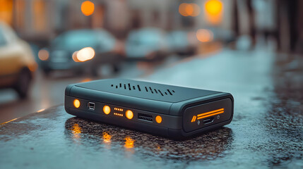 Compact Device Night City 3D Render