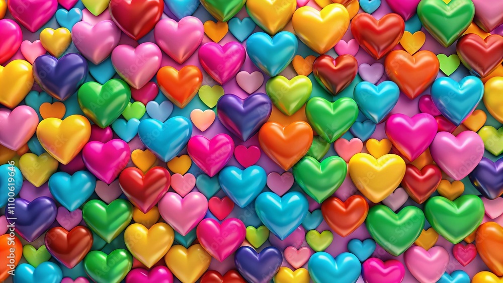 Poster charming heart pattern background for romantic themes, perfect for websites, wallpapers, and print m