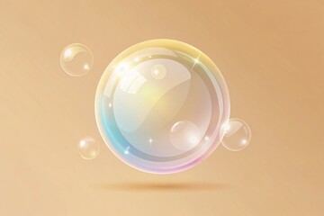 Cleaning Bubble Concept for Website and App Design: Flat Silhouette Illustration for Professional Use in Logos, Product Prints, and User Interfaces