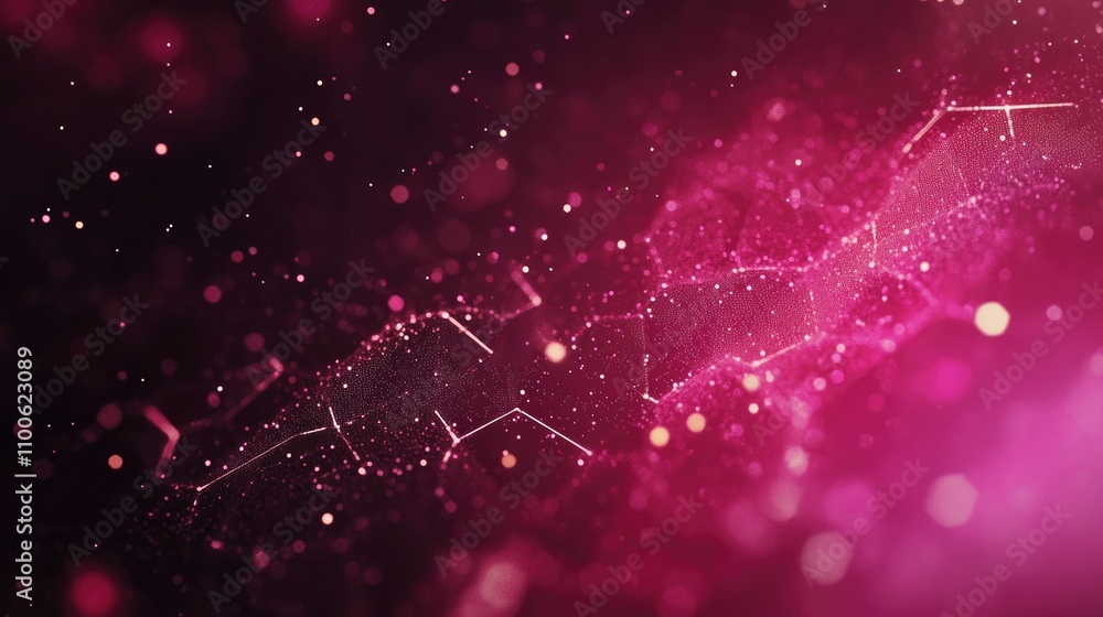 Poster vibrant abstract background with glowing particles and lines