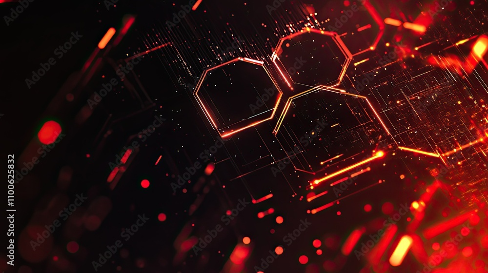 Aufkleber abstract digital background with red and black colorful elements