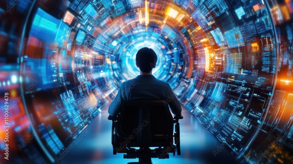 Poster digital realm: a journey through data streams