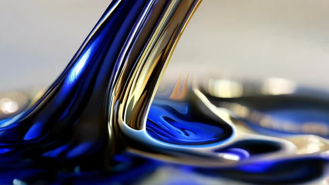 Flowing blue liquid creates mesmerizing patterns in creative art project