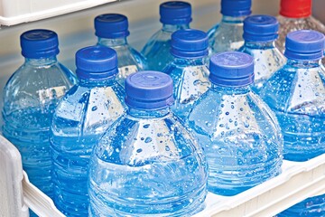 Chilled Bottled Water Refreshing Drinks Cool Hydration Plastic Bottles