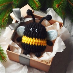 Niedliche gestrickte Hummel