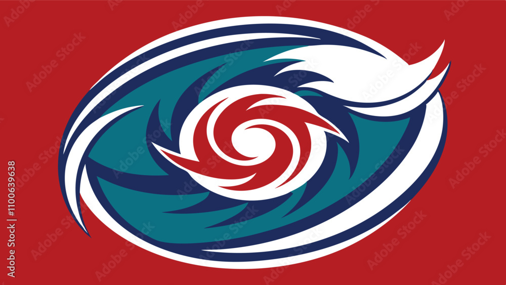 Poster dynamic vector illustration of a swirling pattern with vibrant colors representing movement and ener