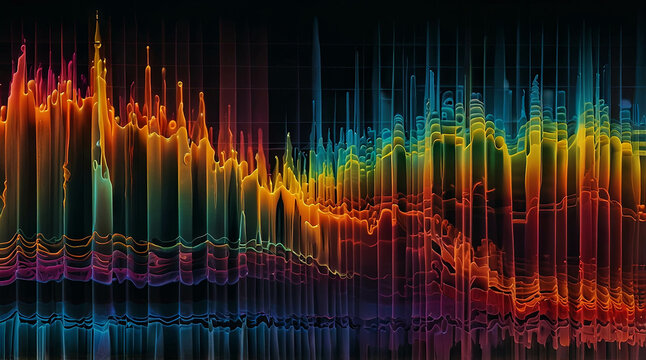 A voice spectrogram with vibrant, eye-catching colours