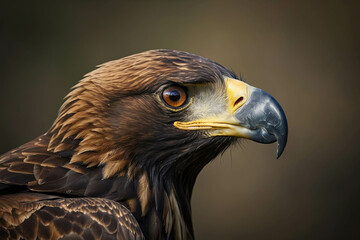 Naklejka premium A golden eagle searching for food
