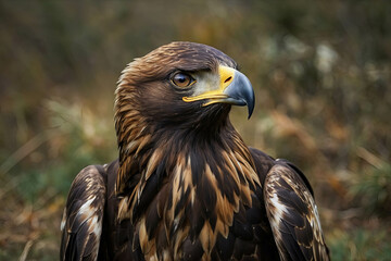 Obraz premium A golden eagle searching for food