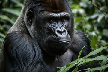 Obraz premium A Gorilla in its natural environment