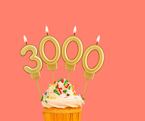 Number of followers or likes - Candle number 3000