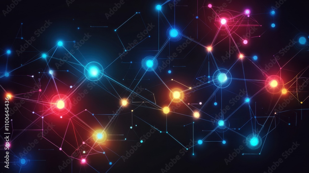 Poster abstract colorful network connection digital background design