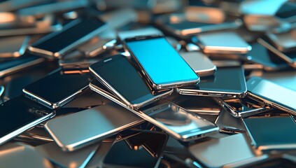 Obraz premium A Pile of Shiny Phones