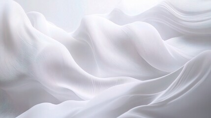 Obraz premium Elegant White Fabric Texture Flowing with Soft Curves and Waves