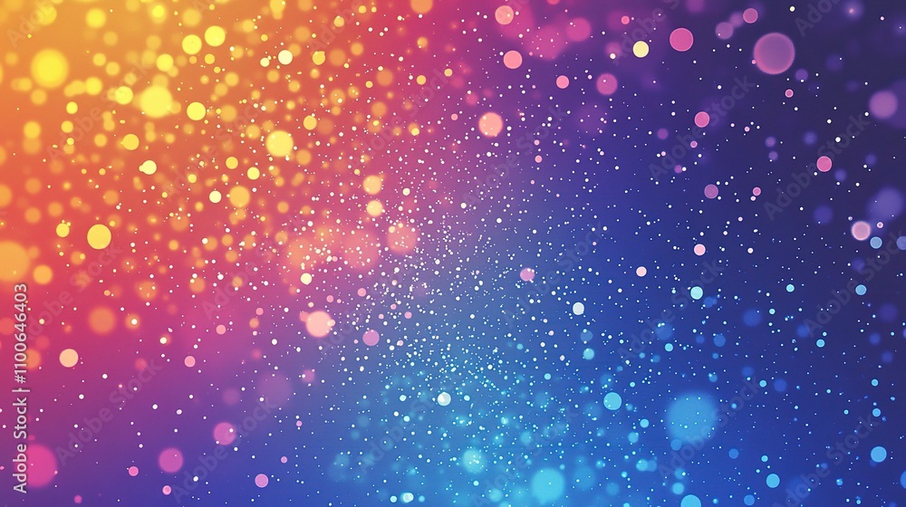 Poster colorful bokeh background with bright particles and gradient effect