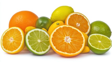 Fresh Citrus Fruits with Various Colors and Textures on Display