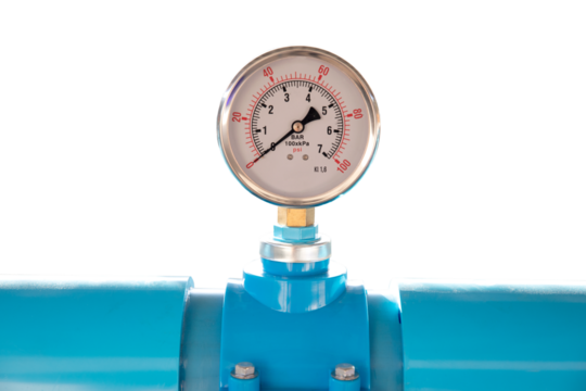 Pressure gauge meter on transparent background (PNG File)