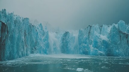 Glaciers and Climate Change Symbolism in Soft Lighting