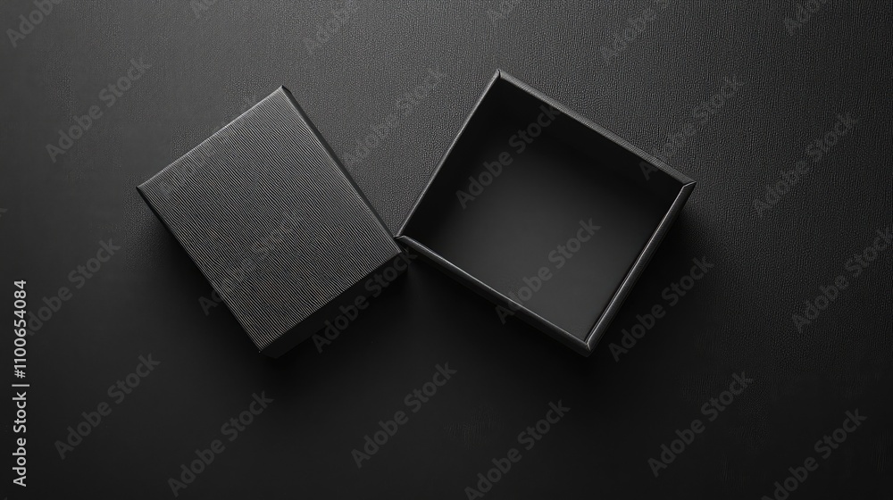 Poster minimalist composition of two empty boxes on textured background