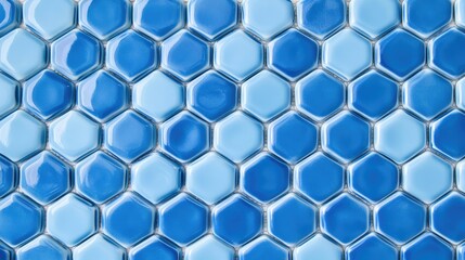 Obraz premium Light Blue Hexagon Tiles with Glossy Finish for Modern Decor