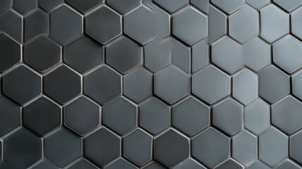 Fototapeta premium Dark Hexagonal Tiles in Modern Architectural Design Aesthetic
