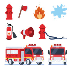 Fire Fighter Equipments Themed Elements