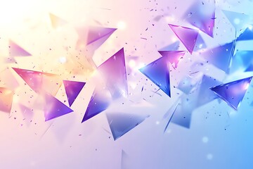 Abstract Geometric Explosion with Shattered Glass-Like Triangles and Crystal Shapes,