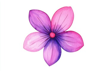 Fototapeta premium Ilustracja kwiatu akwarelowego z różowymi i fioletowymi płatkami