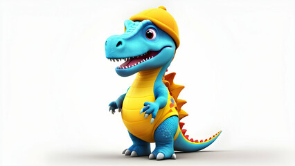 Obraz premium Dinosaur cute character isolated for text, on white background 