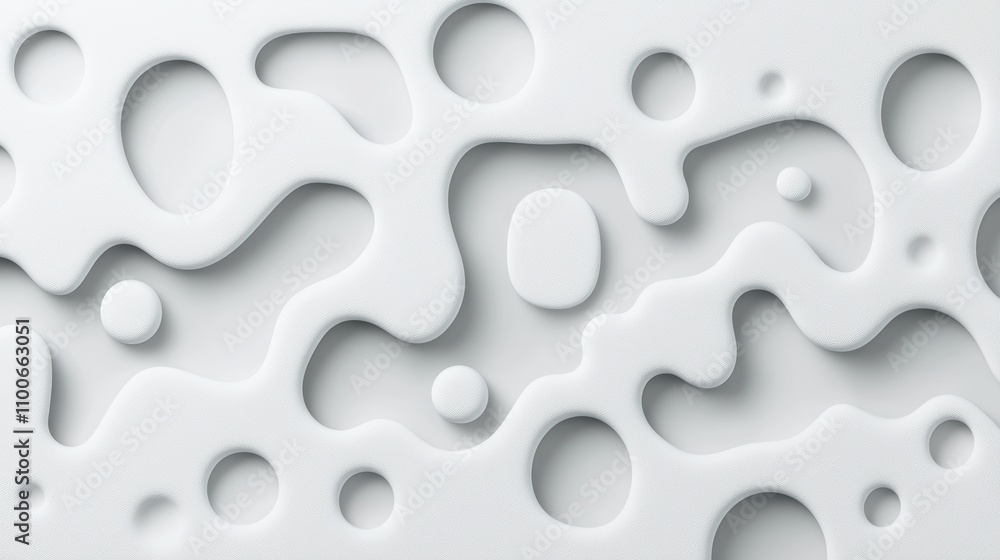 Poster abstract white background with fluid shapes and textures for design