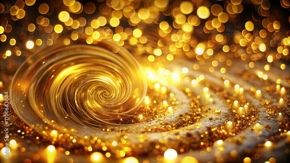 Aufkleber enchanting golden bokeh lights: a mesmerizing abstract texture that captivates the imagination and e
