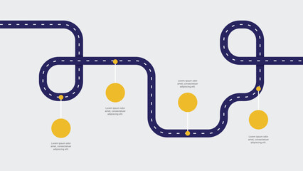 Modern Roadmap Infographic with 4 steps
