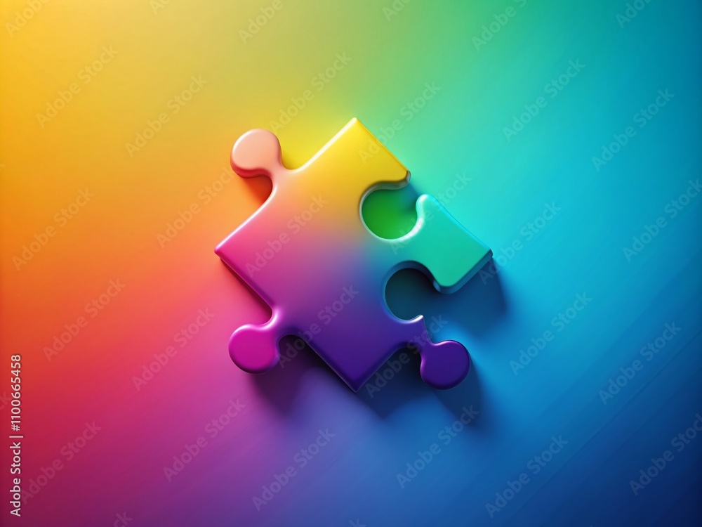 Poster engaging puzzle piece graphic representing problem solving and teamwork with ample copy space for ad