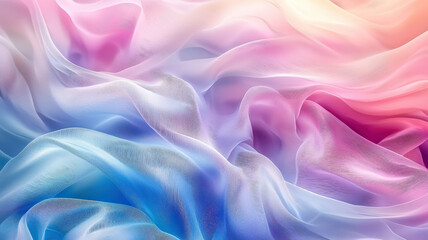 Obraz premium An abstract design featuring flowing ribbons of pastel colors intertwining, forming a dreamlike and ethereal composition. The soft hues and smooth curves evoke a sense of tranquility and whimsy.