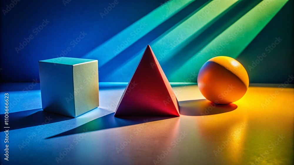 Poster exploring perspectives: low light photography of shadows from a wedge-shaped object highlighting rou