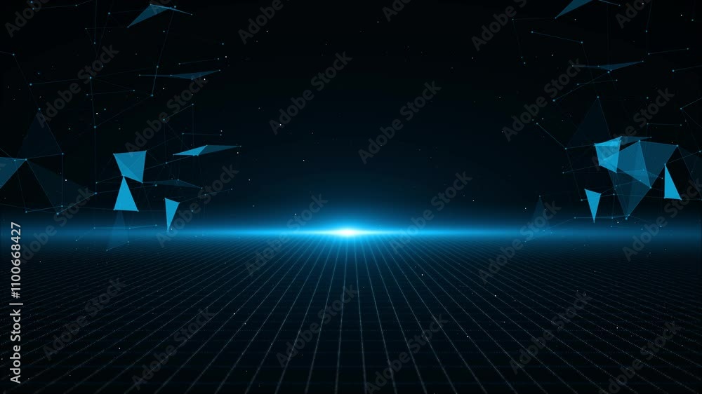 Aufkleber high-tech hud digital cyber technology plexus lines background. spectacular motion graphics backgrou