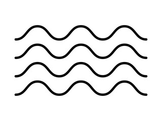 Obraz premium 高波のお天気線画アイコン_線幅編集可能