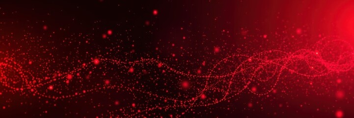 Abstract background with red glowing particles floating in a dark space, dark, wallpaper